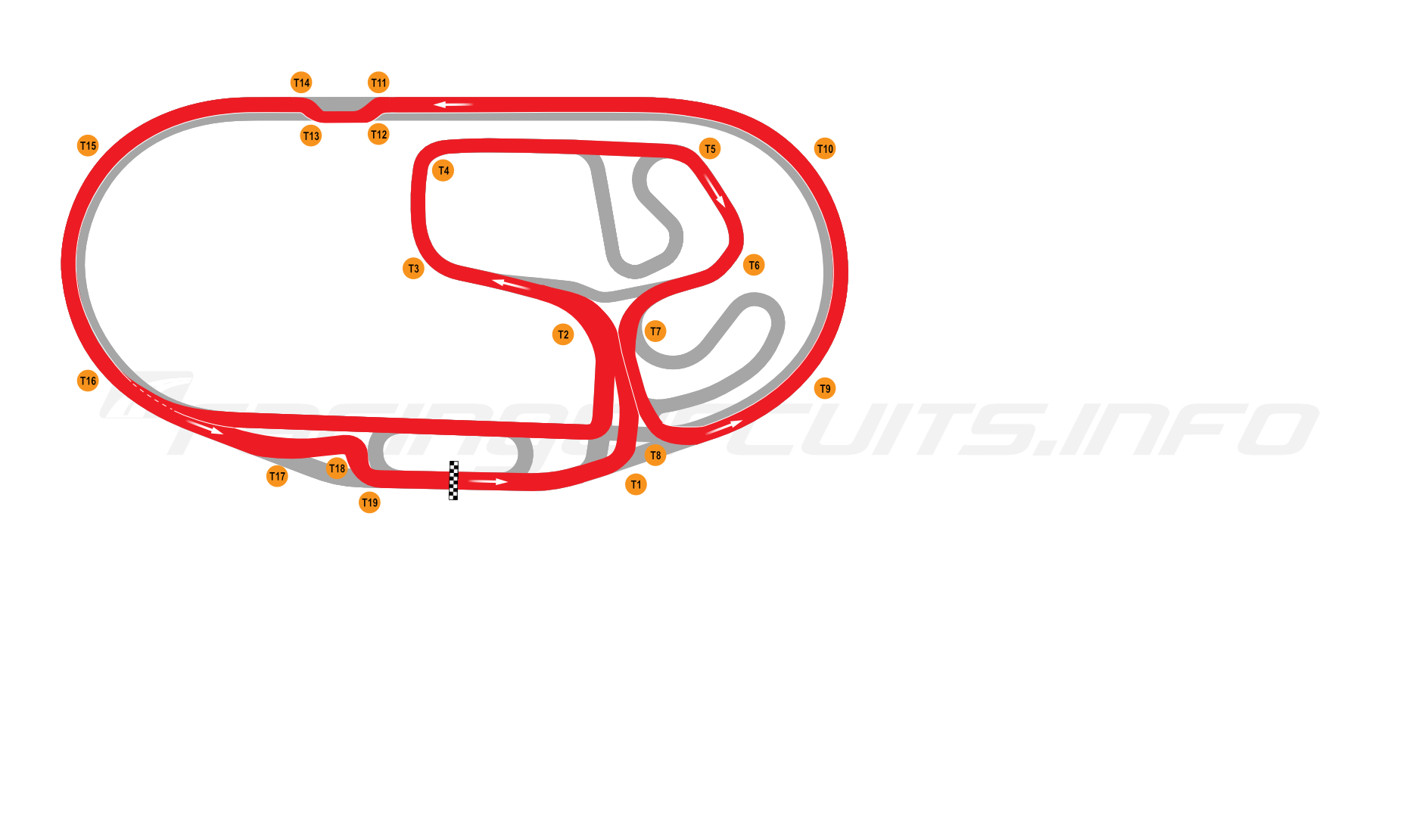 Map of Charlotte Motor Speedway, NASCAR Roval Course 2018